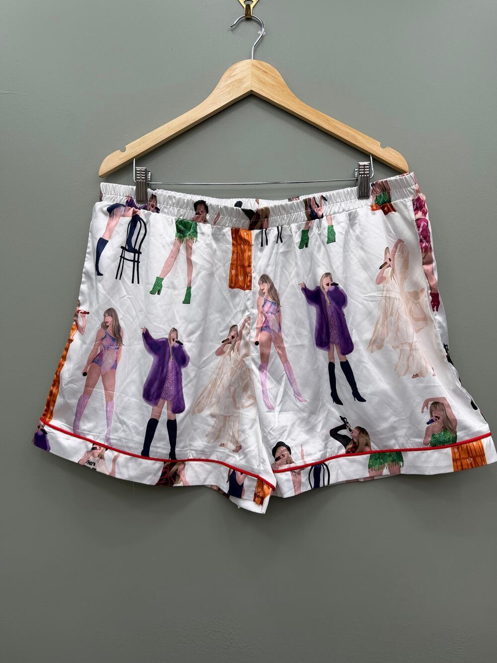 Eras Tour Taylor Swift Satin Pajama Shorts XXL Pop Star Fan Concert Trendy